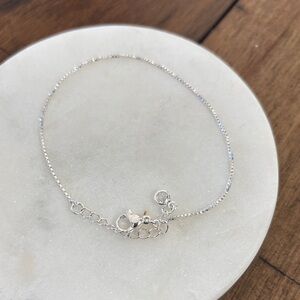 Delicate Silver Chain Bracelet with Crystal Accent